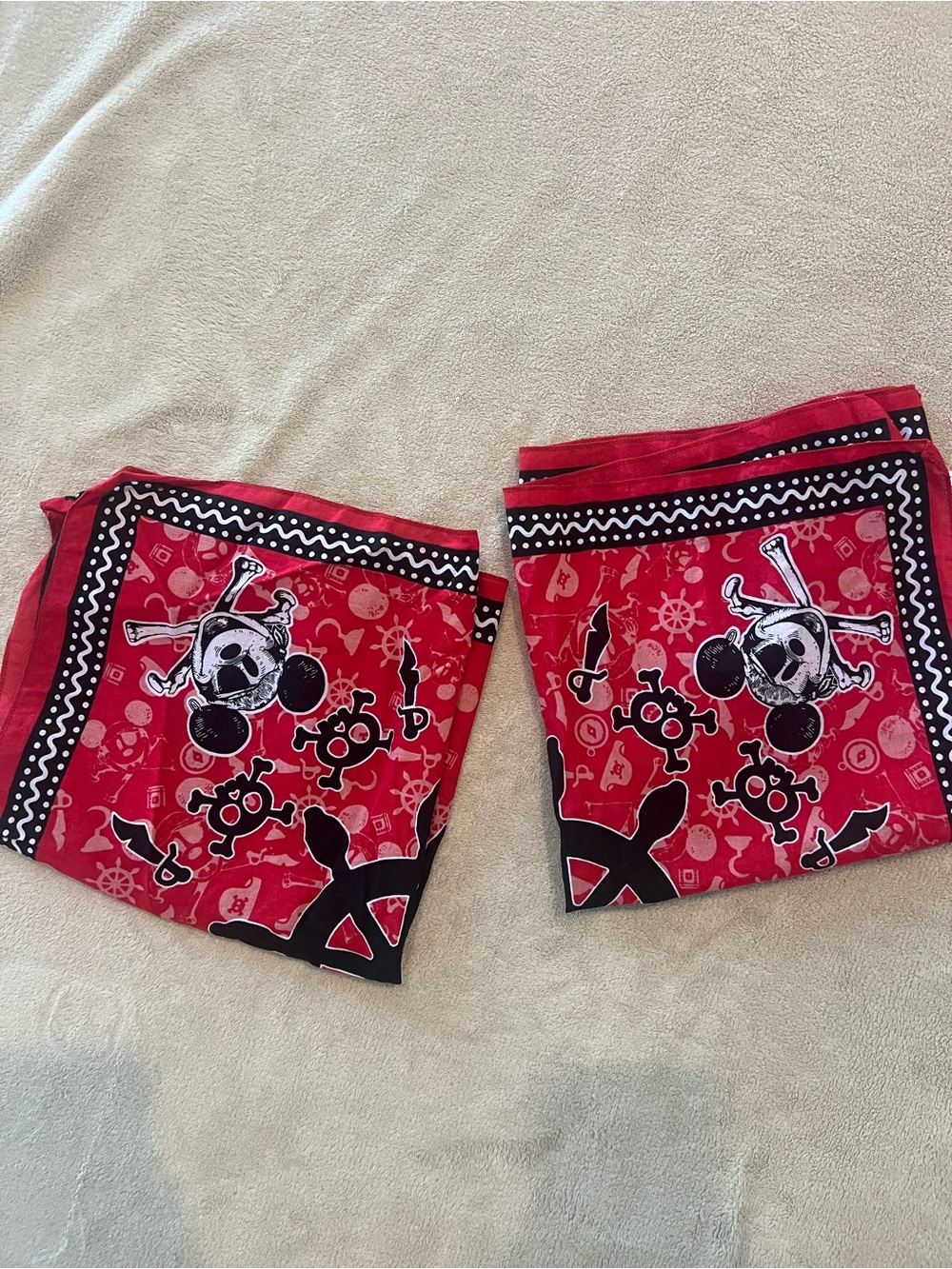 Disney Red Skull & Crossbones Bandana-Print Scarf